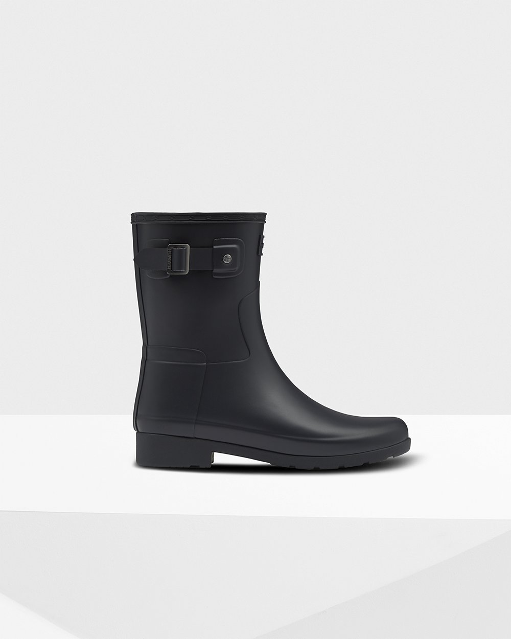 Hunter Refined Slim Fit Short Rain Boots - Sale Clearance Womens Navy - WCAPTY503